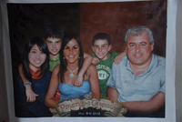 Portrait de famille images peinture à l'huile peinte à la main sur toile décoration d'art mural
