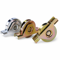 Roue à disque chromée avec roulement pour rail de porte coulissante, poulie de guidage en zinc coloré pour rail de porte coulissante