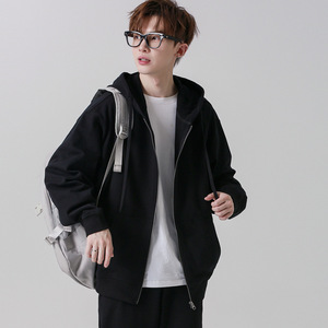 Sudadera con Capucha de Tela de Rizo de 330g, OEM ODM, con Logotipo Personalizado, Chaqueta con Cremallera, Color Sólido, para <span class=keywords><strong>Hombre</strong></span>, Ropa de Otoño - Product Image 2