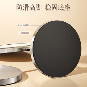Desktop Telescopic Double Sided Makeup Mirror Round Stainless Steel Height Adjustable Large Format Dressing Mirror - Product Image 4