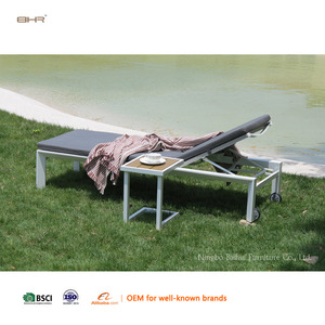 BHR Sun Loungers Aluminium Pool Lounge <strong>Garden</strong> Sun Bed Sun Deck <strong>Chair</strong> Lazy <strong>Chair</strong> <strong>Recliner</strong> Adjustable Chaise Lounge <strong>Cushions</strong> - Product Image 5
