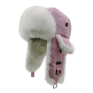 A012 Lông Mùa Đông Tùy Chỉnh Phi Công Mũ Bán Buôn Mùa Đông Ấm Áp Bất <span class=keywords><strong>Fur</strong></span> <span class=keywords><strong>Trapper</strong></span> Nga ushanka <span class=keywords><strong>Hat</strong></span> - Product Image 3