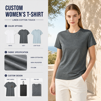 T-shirt texturé à col rond pour femme, léger 170 GSM, décontracté, pour le quotidien et le travail, vente en gros, OEM ODM