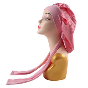 Gorro de satén con logotipo personalizado, gorro de seda <span class=keywords><strong>para</strong></span> <span class=keywords><strong>dormir</strong></span> <span class=keywords><strong>para</strong></span> cabello largo/<span class=keywords><strong>rizado</strong></span> con banda elástica - Product Image 2