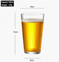 Gelas Bir Kaca Tebal dengan Logo Custom, Mug Bir Tahan Lama 330ml 440ml 500ml 660ml untuk Pub Bar