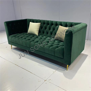 JS S62 Phòng Khách Sang Trọng Của Ý Màu Xanh Lá Cây Chesterfield Sofa Khóa Loạt Cao Cấp Tùy Chỉnh Vải Settee Villa Couch Ghế Đơn - Product Image 4