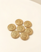 Kancing Logam Seng Berkualitas Tinggi Bentuk Persegi Panjang 20mm 18mm, Mahkota Singa Ganda Berlapis Emas, Logo Timbul, Untuk Pakaian Jas, Mantel, Trenchcoat