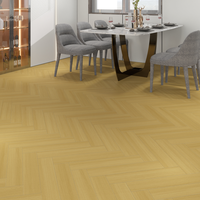 Revêtement de sol en vinyle de luxe SPC à motif chevron en bois naturel gaufré pour toute la maison