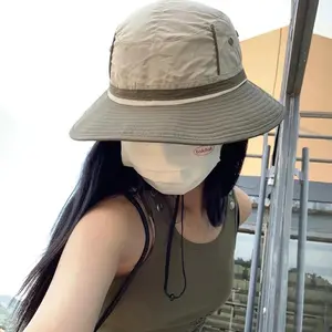 도매 사용자 정의 로고 사파리 부니 태양 모자 어부 방수 버킷 모자