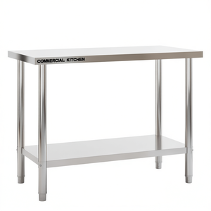 Commercial Kitchen <b>Work</b> <b>Table</b> 43.3x21.7x33.5 Stainless Steel Polished Finish Freestanding - Product Image 1