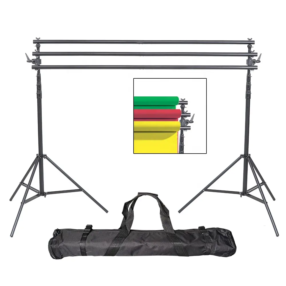 3 in 1 background stand,3.86x4.1m Triple Background Support Stand,12.x13FT Triple Backdrop Support Kit