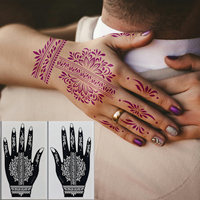 Direct Usine DIY Peinture d'Art au Doigt Autocollant Luxe Imperméable Non Toxique Temporaire Pochoirs Tatouage au Henné Corps de Haute Qualité