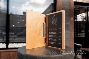 Đơn giản bằng Gỗ Nhà Hàng người giữ thực đơn, dịch vụ đám cưới tùy chỉnh chạm khắc bằng gỗ bìa thư mục tập tin menu - Product Image 3