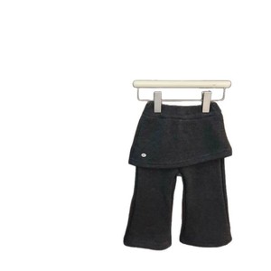 Tongxingyuan Girls Fleece <b>Lined</b> <b>Pants</b> Dark Gray Solid Color Cotton Autumn Winter Ballet Style Children's <b>Pants</b> - Product Image 5