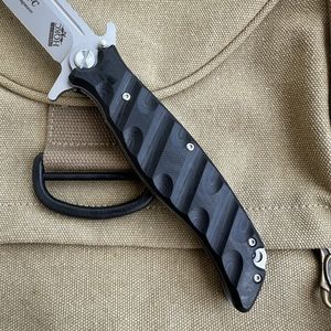 D2 coltello di sopravvivenza pieghevole all'aperto G10 manico in acciaio inox titanio lama di plastica industriale caccia campeggio grado per fai da te - Product Image 4