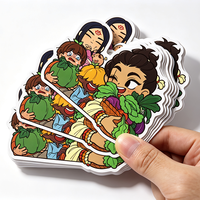 Pegatina Personalizada con Diseño de Dibujos Animados, Impresión Láser, Logotipo Troquelado, Pegatina Holográfica Personalizada