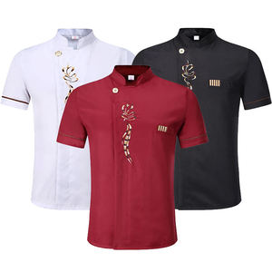 Haut <span class=keywords><strong>de</strong></span> serveuse unisexe à manches courtes, chemise <span class=keywords><strong>de</strong></span> restaurant, pantalon, polyester/coton, jupe <span class=keywords><strong>de</strong></span> chef, uniforme d'hôtel, impression numérique, ménage - Product Image 6