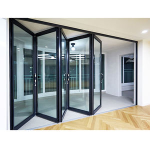 Extérieur patio gris <span class=keywords><strong>anthracite</strong></span> à noyau chaud en aluminium 12 pieds Vistafold portes coulissantes pliantes/pliantes en verre externes - Product Image 1