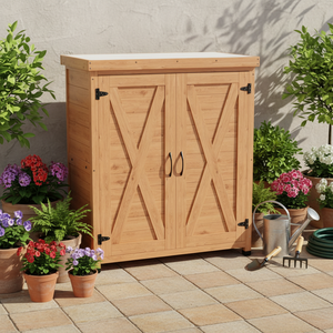 Cobertizos de Almacenamiento para Jardín, Resistentes al Agua, Ecológicos, con Certificación FSC, y Mesa de Trabajo de <span class=keywords><strong>Madera</strong></span> para Exteriores - Product Image 1