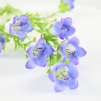 Flor Artificial de Seda Campanula con 10 Campanas, Atractiva, para Decoración de Interiores en Hoteles, Salones de Banquetes, Vestíbulos, Tiendas Minoristas y Áreas de Recepción