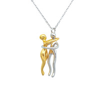 Collier bicolore pour couple, garçon et fille s'embrassant, design minimaliste de niche, chaîne de clavicule personnalisée