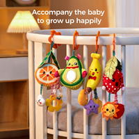 Tumama Kids Fruit Rammelaar Ringbel Avocado Banaan Oranje Aardbei Kinderwagen Mobiel Speelgoed Hangende Activiteit Tanden Rammelaar Speelgoed