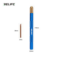 RELIFE RL-023C Ensemble de lames de nettoyage d'adhésif pour puces avec manche, type fer à souder, pour la réparation de puces de téléphone et l'élimination d'adhésif