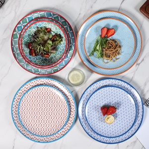 Assiette en mélamine de style nouveau petites assiettes à dîner pour une utilisation intérieure et extérieure, passe au lave-vaisselle, légère incassable, sans BPA - Product Image 4