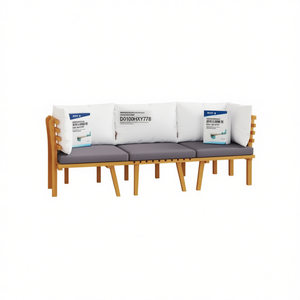 Set Lounge da Giardino Grigio Scuro e Bianco D0100HXY778, Divano a 3 Posti in Legno Massello, Arredamento da Esterno Stile Mid-Century - Product Image 1