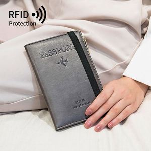 Funda para Pasaporte, Cartera con Bloqueo RFID, Estuche para Tarjetas de Cuero, Organizador de Documentos de Viaje - Product Image 1
