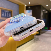 Coque Starlight à Finition Lisse avec Support pour iPhone 17, Dos Rigide en Acrylique, Accessoire de Luxe Scintillant pour iPhone 16 15