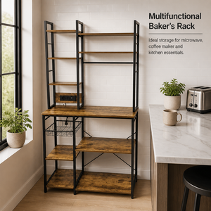 Étagère de cuisine autoportante pour micro-ondes, bar à café, rangement multifonctionnel, unité d'organisation de cuisine pour la maison et la salle à manger - Product Image 3