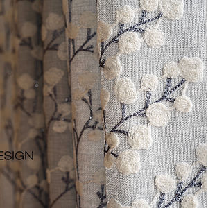 Tela de cortina bordada de lino y algodón, mismo diseño, Cortinas Para La Sala Dormitorio, Cortinas Para Ventanas De Habitacion Dormitorio - Product Image 3