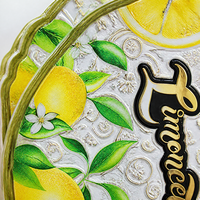Sous-verre et support de pot personnalisés en forme de citron italien, gaufrés en 3D, estampés à chaud, avec trou de suspension et dos en bois