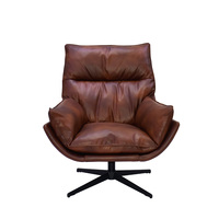 Moderner Leder-Büro- und Loungesessel |   360° Drehbarer Sessel |   Extra Breites Gepolstertes Ergonomisches Einzel-Lounge-Sofa