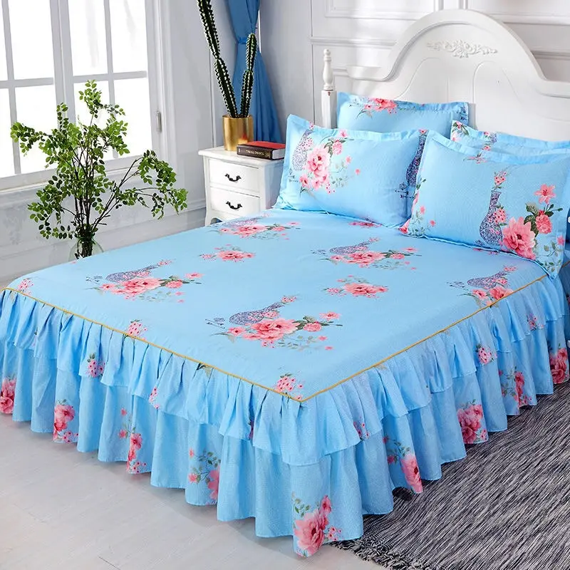 Fashion Koffie Brief Gedrukt Hoeslaken Laken Met Kussenslopen 3Pcs Matras Protector Cover Twin Queen King Size