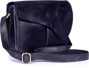 Classic Genuine Leather Crossbody <b>Messenger</b> Purse Vintage Style Adjustable Strap Compact Shoulder <b>Bag</b> for <b>Women</b> Office Travel - Product Image 1