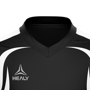 เสื้อฟุตบอลแขนสั้นผู้ชายแบบย้อนยุคเสื้อกีฬาฟุตบอลผู้ชายสีดำสีขาวสีดำเหนือกาลเวลา - Product Image 4