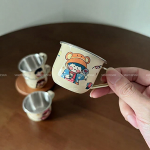 Tasse en acier inoxydable avec poignée, 70 ml, petite capacité, ouverture large, pour la maison, le bureau, les voyages en plein air - Product Image 4
