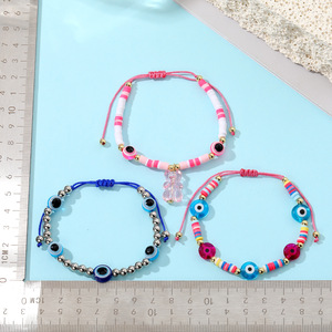 Handmade Woven Glass <b>Adjustable</b> <b>Bracelet</b> With Evil Eye Design Mixed Colors Unisex Jewelry Gift Style 1 2 3 - Product Image 4