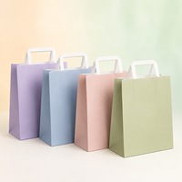 Fabricant de sacs en papier à poignée plate en gros, sacs de transport en kraft personnalisés imprimés pour l'industrie alimentaire, l'emballage de détail et l'approvisionnement en usine