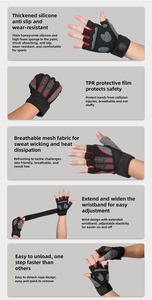 Guantes Deportivos Transpirables, Ajustables, Antideslizantes, Elásticos, Duraderos, de Secado Rápido para Protección de Manos - Product Image 3