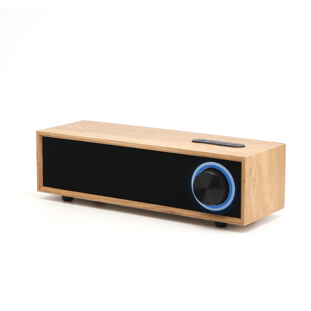 Wooden  Speaker Portable FM Radio USB Solar Powered Wireless Speaker Retro Bass Home Outdoor OEM Wholesale Gift