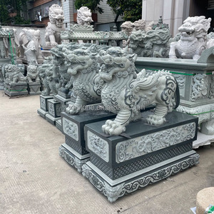 Chino grande Jade granito piedra Pi Xiu Fengshui tallado Animal Kirin unicornio Kylin estatua Pixiu valiente tropas escultura - Product Image 6