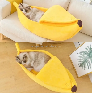 Lit en forme de banane pour animaux de compagnie, Logo personnalisé, luxe, peluche, chaud, drôle, banane, <span class=keywords><strong>bateau</strong></span>, lit pour chat - Product Image 6