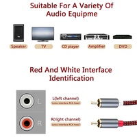Câble adaptateur répartiteur audio stéréo Xput Dual 2 RCA mâle-mâle, cordon coaxial AV pour connexion d'amplificateur et d'enceintes audio domestiques
