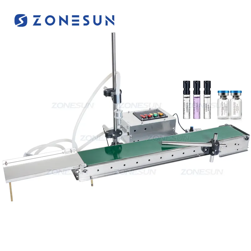 ZONESUN ZS-DPYT1500 단일 헤드 다이어프램 펌프 반자동 우유 주스 작은 병 액체 충전 기계