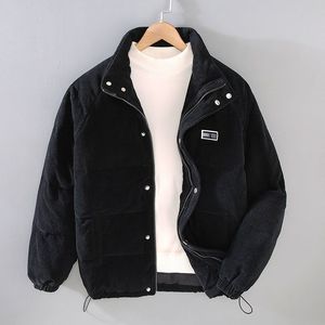 Veste décontractée en coton pour hommes avec col montant en velours côtelé chaud <span class=keywords><strong>Manteau</strong></span> ODM d'hiver teint uni réversible en tailles <span class=keywords><strong>XS</strong></span> XL Fermeture à glissière - Product Image 2