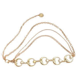 Catena da donna ciondolo stella della <span class=keywords><strong>luna</strong></span> in lega <span class=keywords><strong>pietra</strong></span> naturale 115cm Retro Hip-hop Gothic Punk moda - Product Image 5