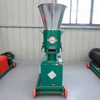 Machine à granulés d'aliments pour volailles et lapins, compacte, simple d'utilisation, à entraînement électrique rotatif, avec trémie large et corps métallique, pour petites exploitations agricoles